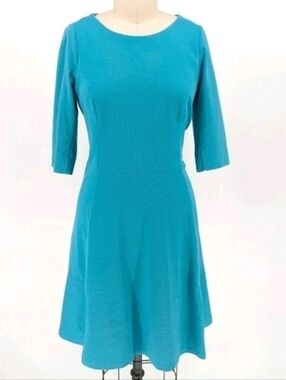 Boden Knit  Teal Midi Dress Fully Lened